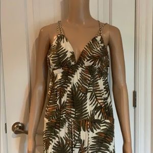 Green and white tropical one piece from Italy